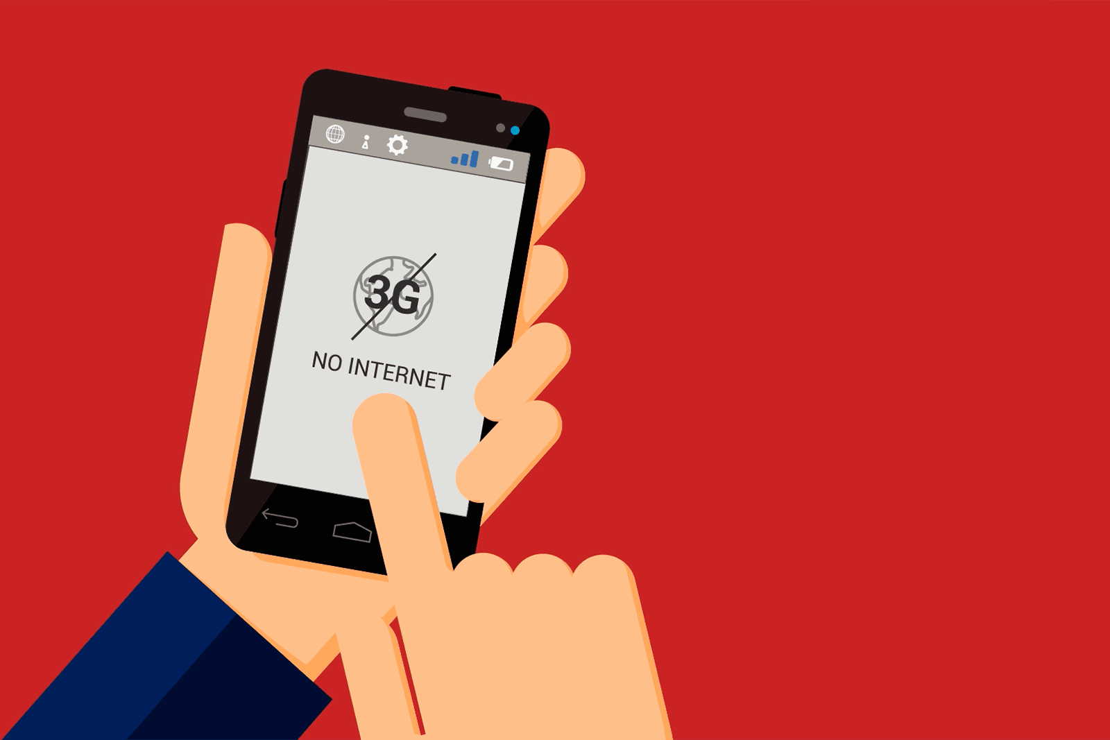 why is my phone saying no internet connection