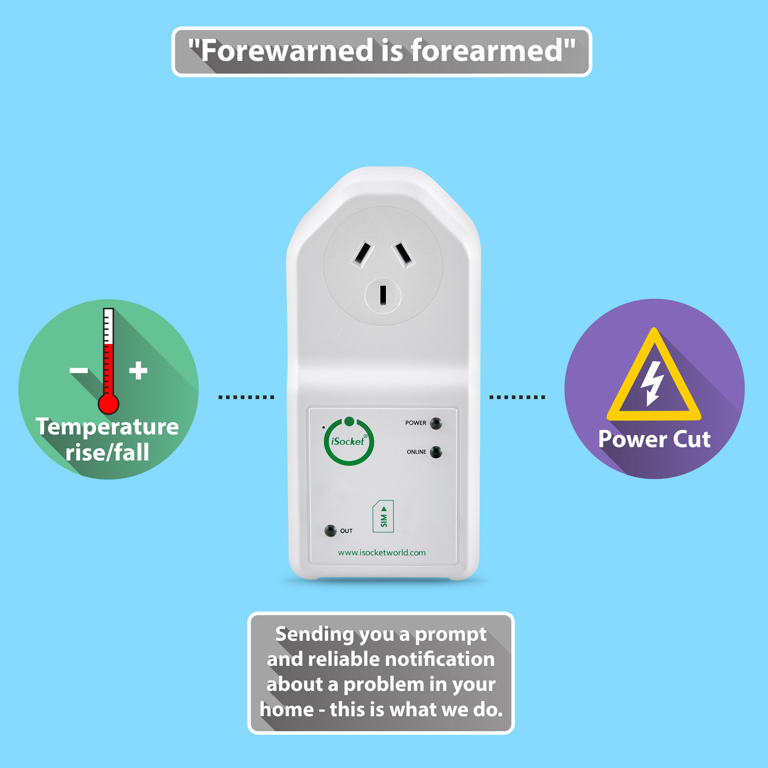 iSocket 3G Australia / New Zealand for power outage and temperature monitoring via mobile network iSocket 3G Australia / New Zealand for power outage and temperature monitoring via mobile network
