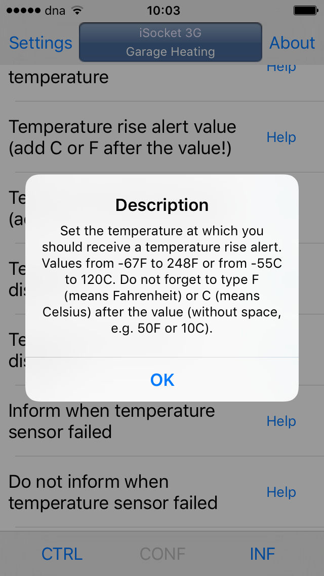 Help about temperature drop temperature rise notifications settings